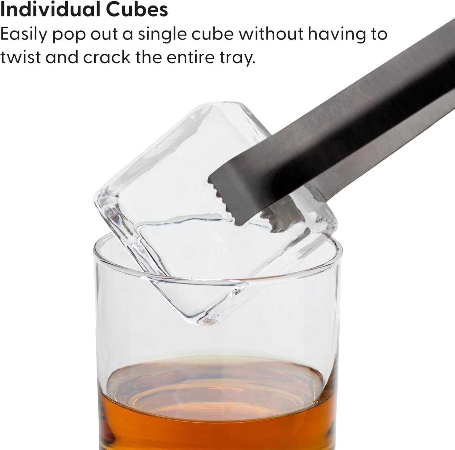 Speckled White Silicone Extra Large Ice Cube Tray with Lid