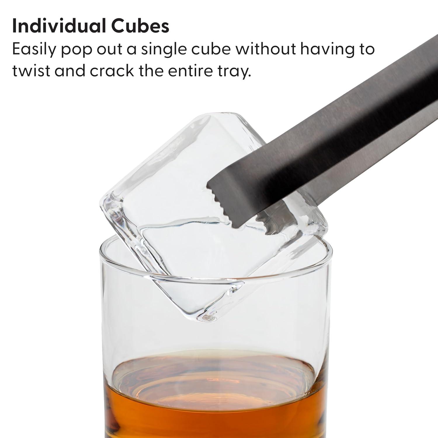 Speckled White Silicone Extra Large Ice Cube Tray with Lid
