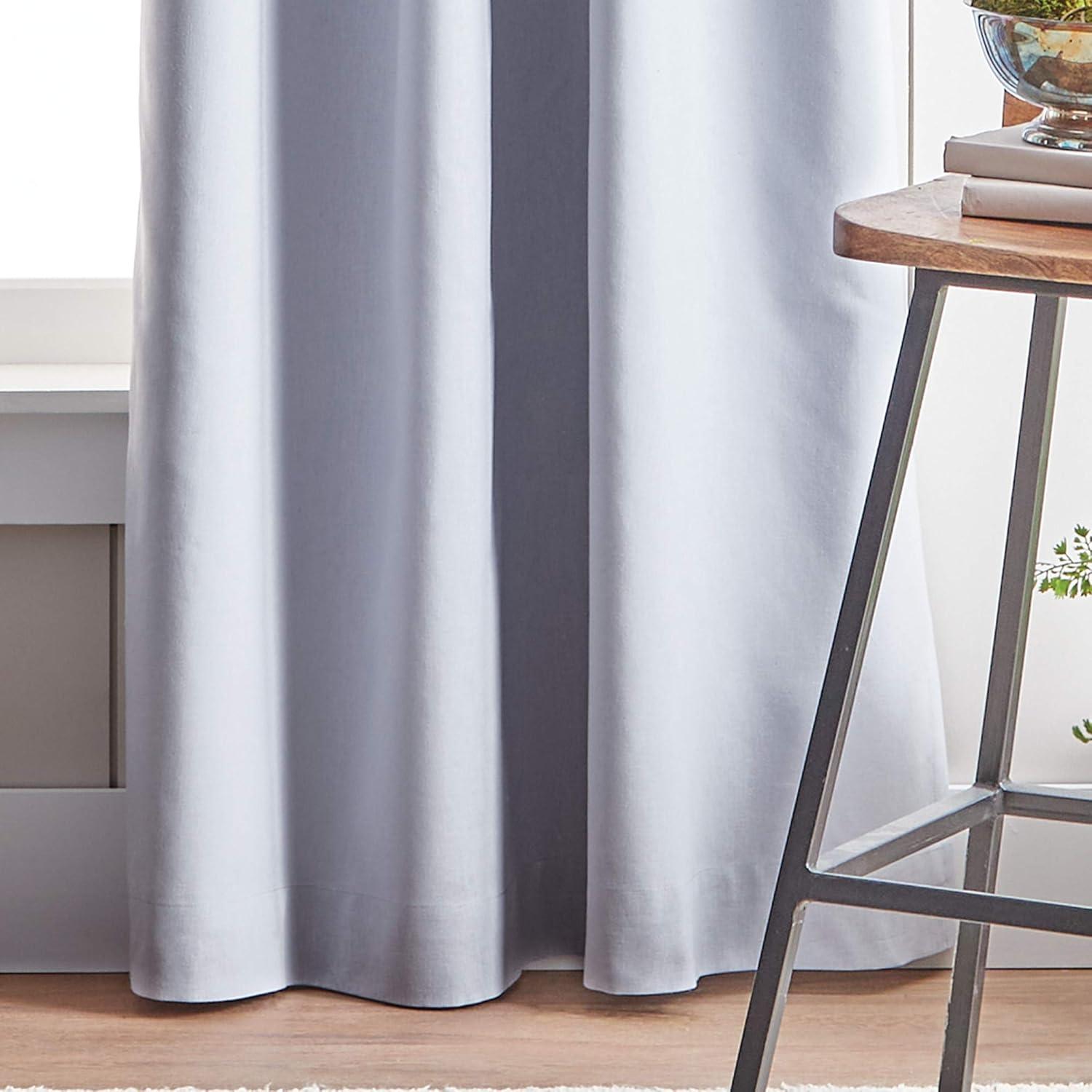 Cotton Blend Solid Blackout Rod Pocket Curtain Panels