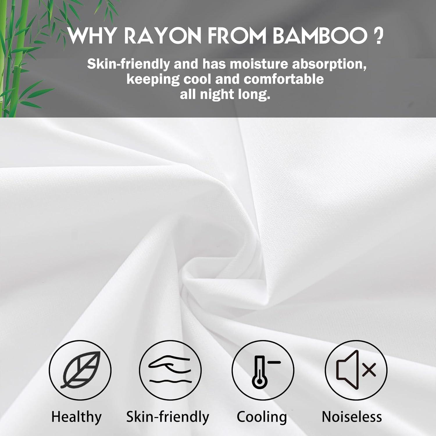 Bedsure Bedsure Pillow Cases Queen Size Set Of 2 - Polyester & Rayon Derived From Bamboo Cooling Pillowcase, Breathable, Soft And Wrinkle-Free Pillow Covers With Envelope Closure, Gifts, 20X30 Inches