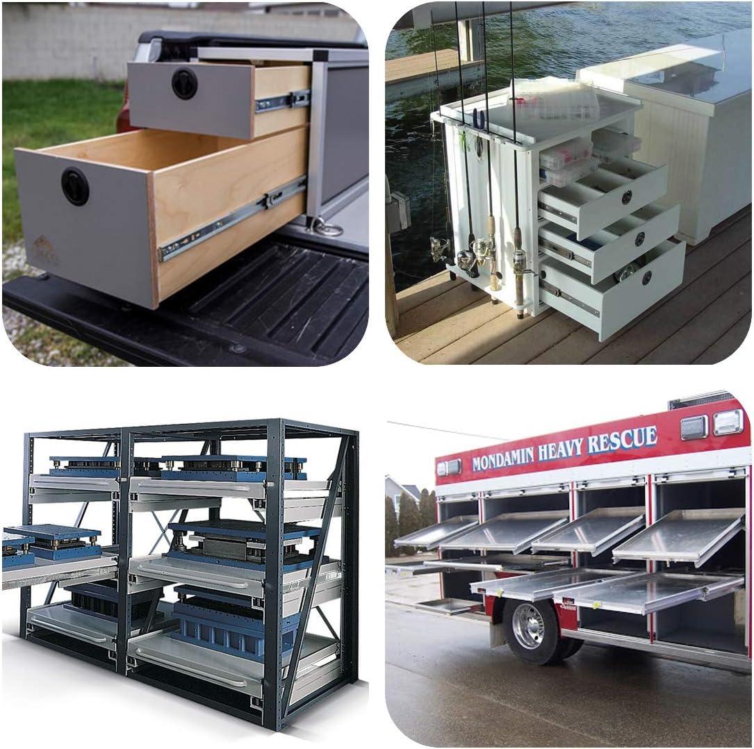 VADANIA VD2053 Heavy Duty Drawer Slides with Lock, 265lb Load Capacity, 28inch/700mm 1 Pairs