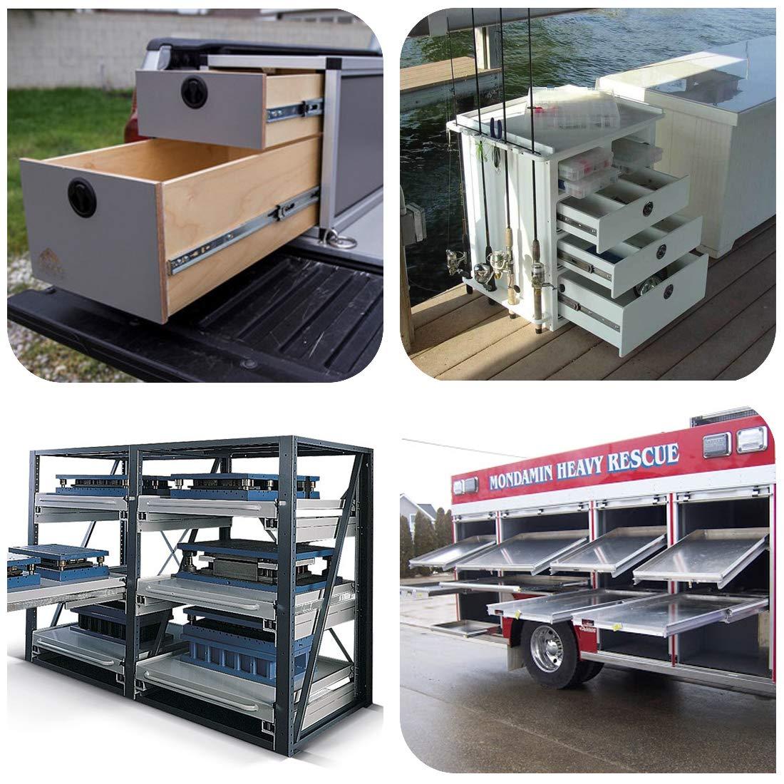 VADANIA VD2053 Heavy Duty Drawer Slides with Lock, 265lb Load Capacity, 28inch/700mm 1 Pairs