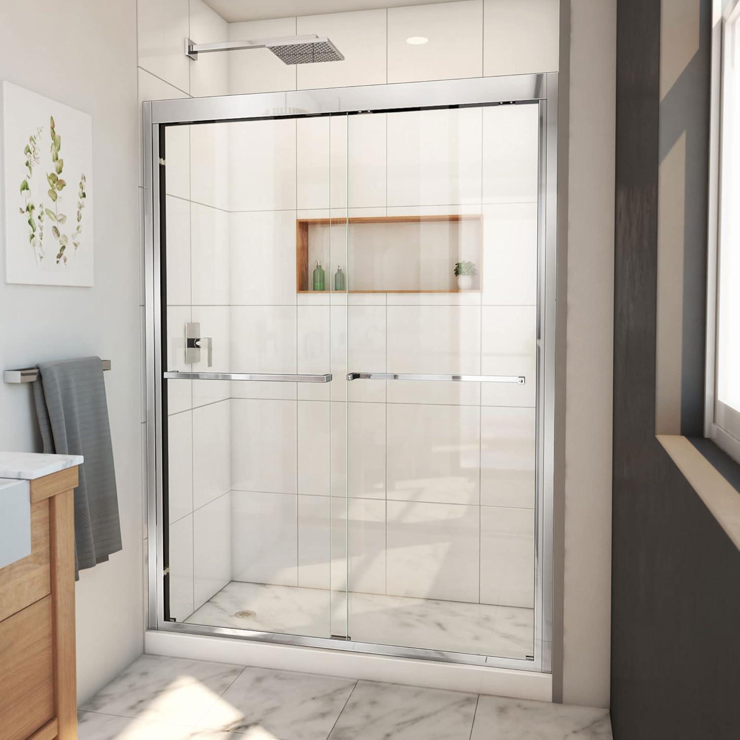 Duet Plus 50" - 54" W x 72" H Double Sliding Semi-Frameless Shower Door