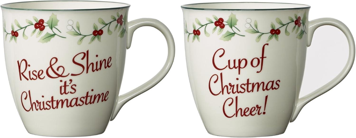 Winterberry Christmas Cheer Porcelain 20 oz Mug Set