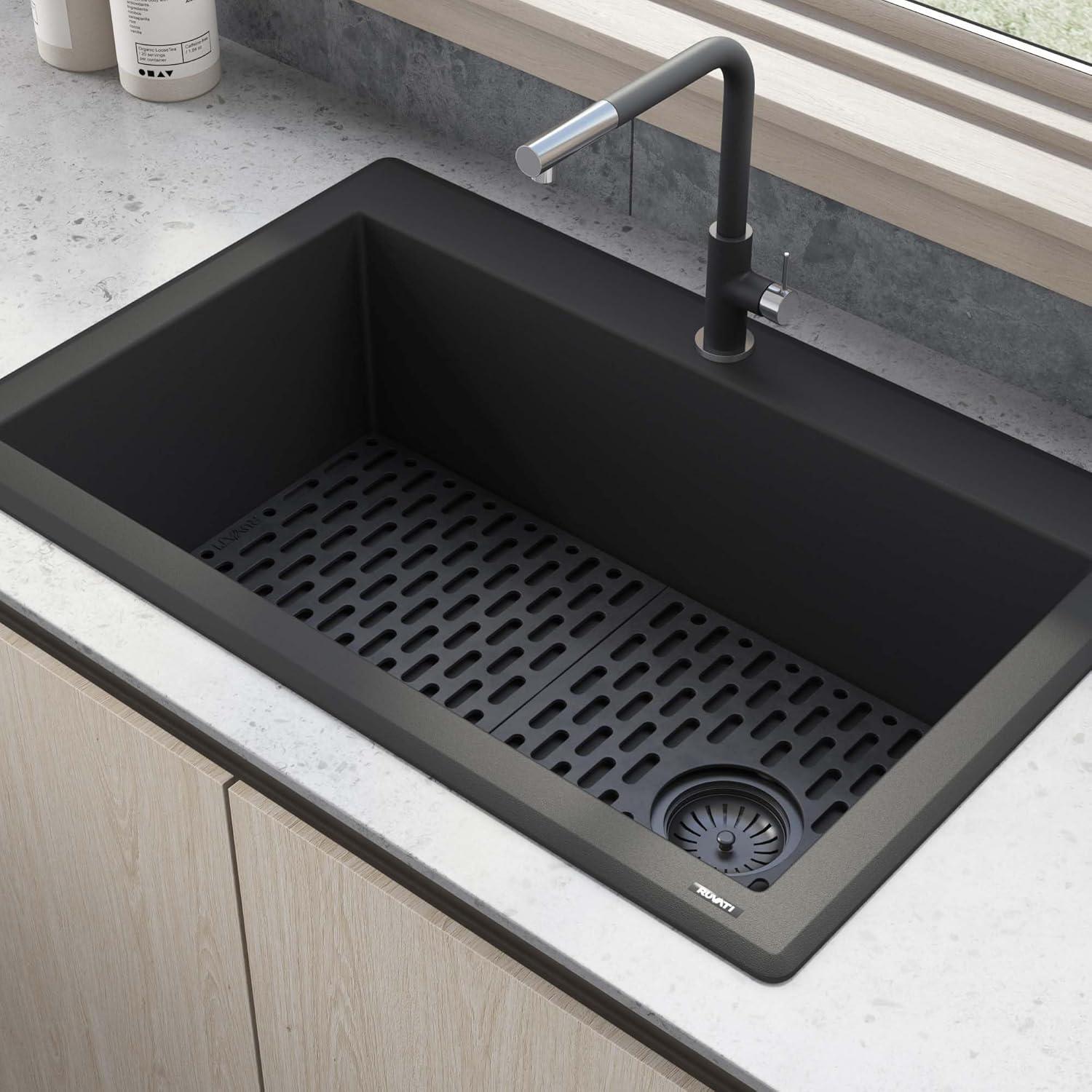 Ruvati 33 x 22 inch epiGranite Topmount Granite Composite Single Bowl Kitchen Sink