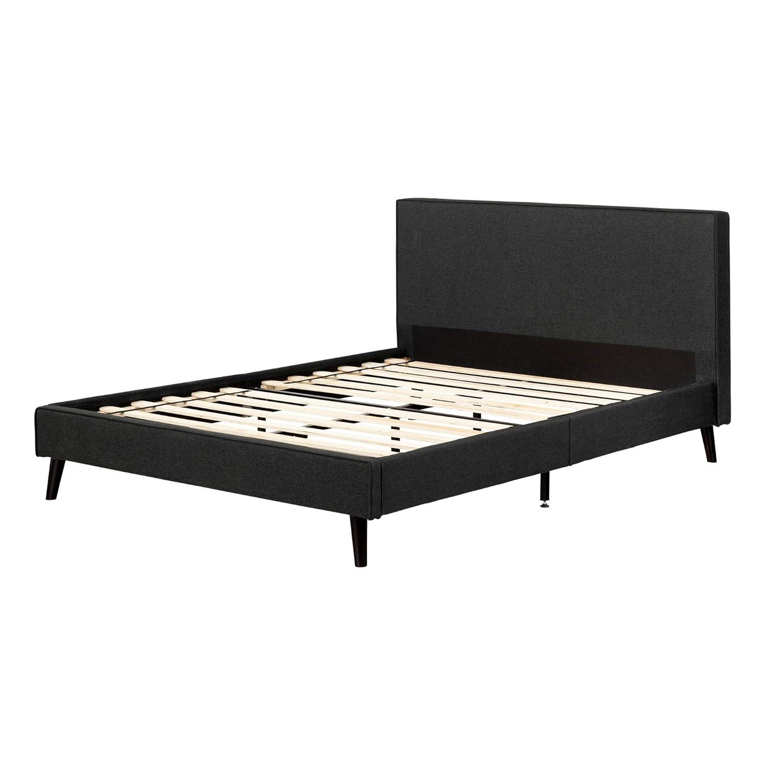 Queen Sazena Upholstered Complete Bed Charcoal Gray - South Shore