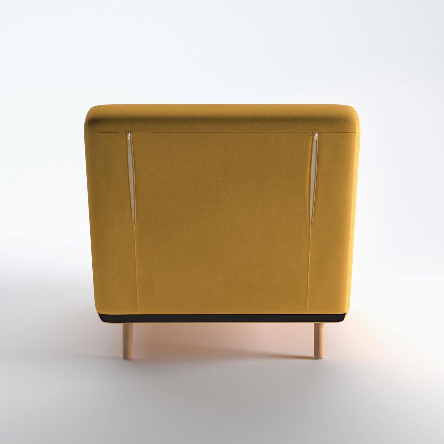 A&D Home Tustin Polyester Convertible Futon Chair, Yellow