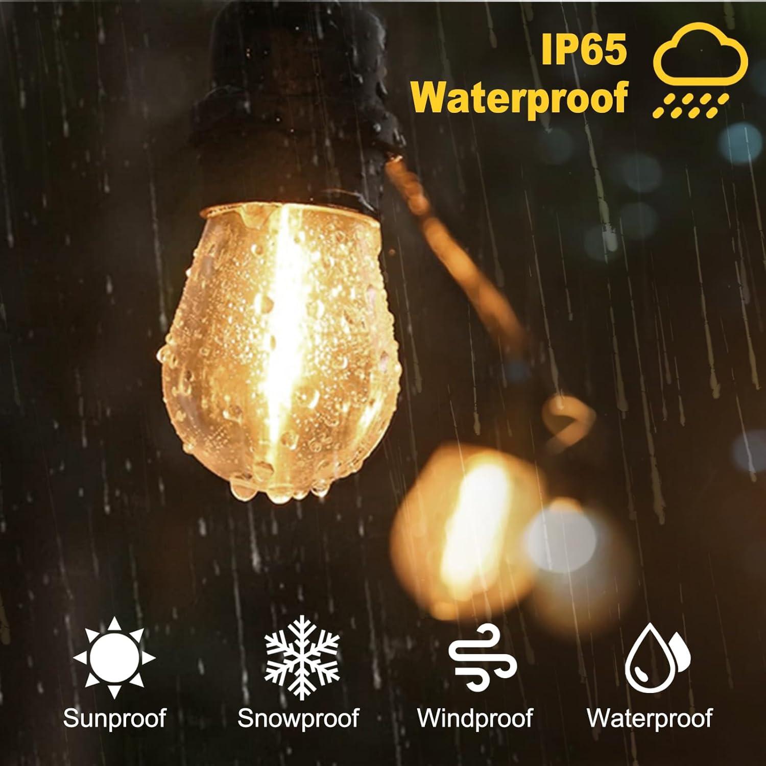 Svater Replacement Bulbs for Outdoor String Lights, 15 Pack S14 LED Bulbs for Patio, E26 Base 1W Bulb Equal to 11W Incandescent, Dimmable,Shatterproof 2700K Warm White