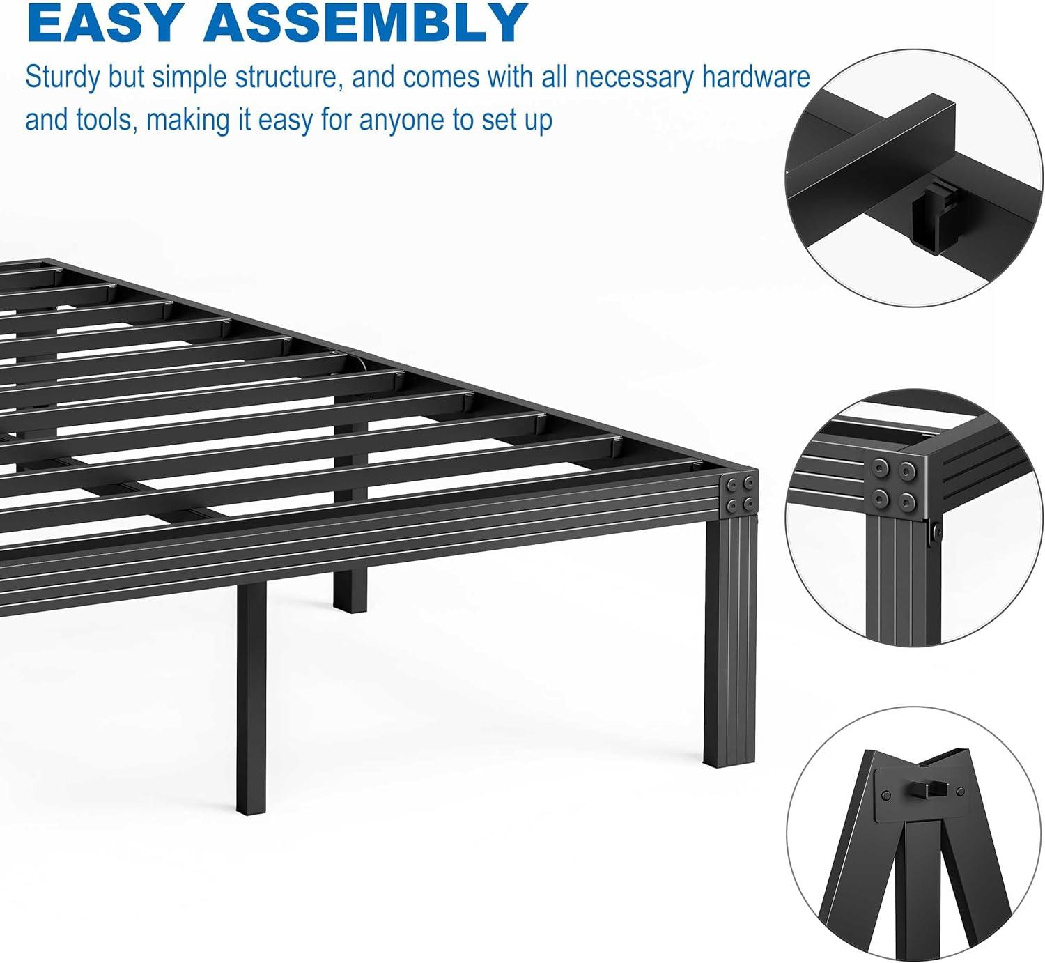 ULIESC 14" Heavy Duty Metal Platform Bed Frame, No Box Spring Needed, Queen Size