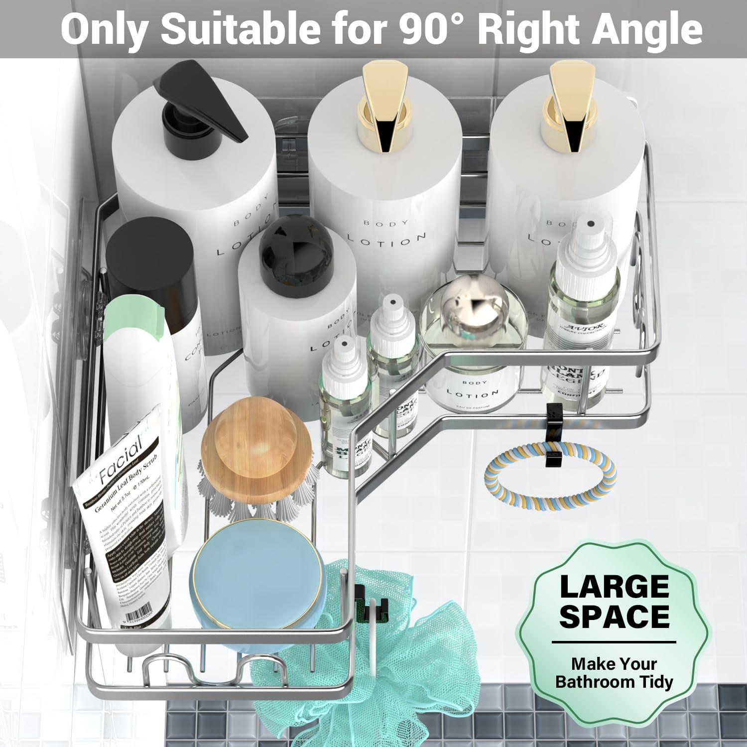 Corner Shower Caddy Bathroom Organizer: Adhesive Shower Rack Bathtub Shelves - 3Pack No Drilling Shower Shelf - Stainless Steel Rustproof Bath Tub Organizer
