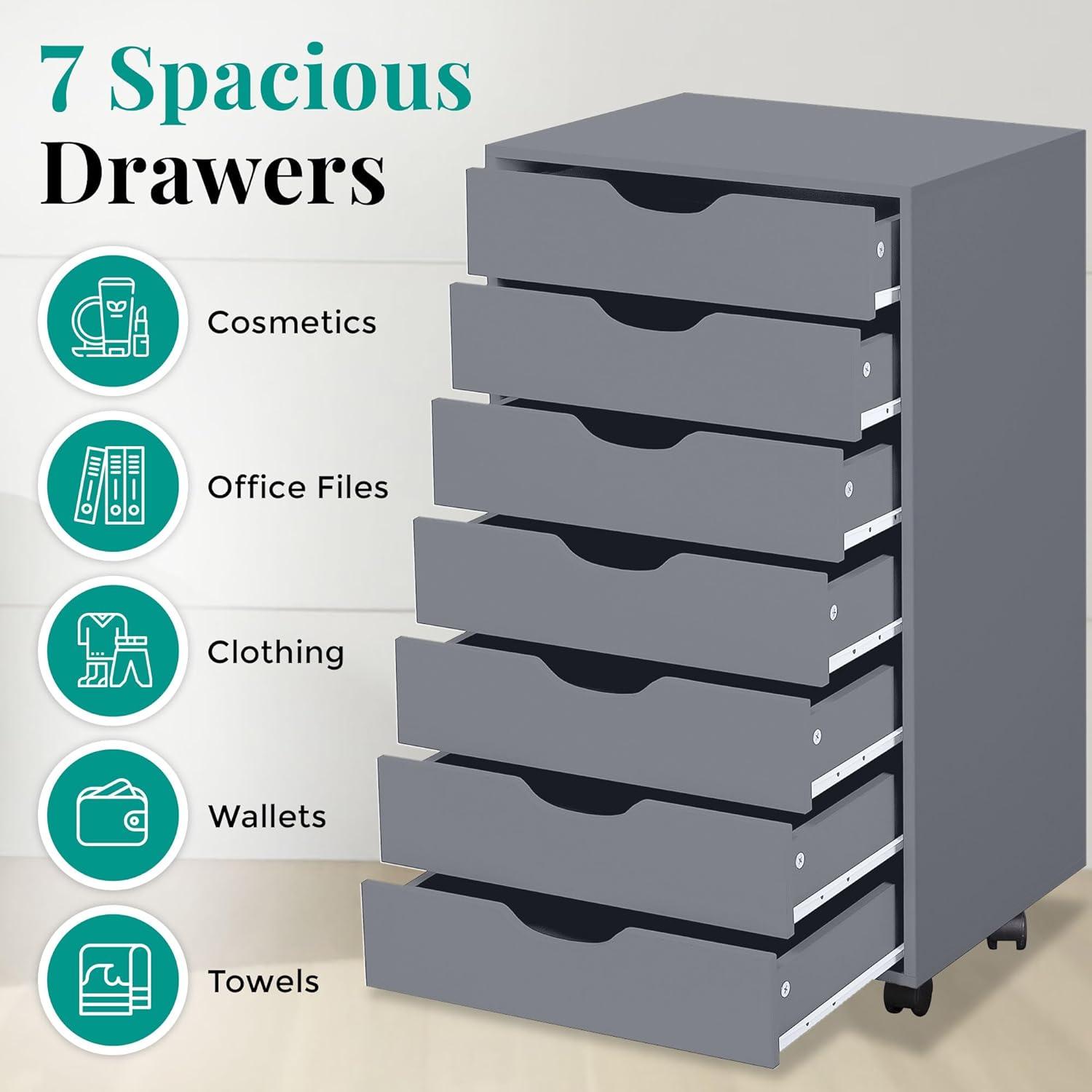 Naomi Home 9-Drawer Office Storage Cabinet - Color: Gray, Size: 9 Drawer