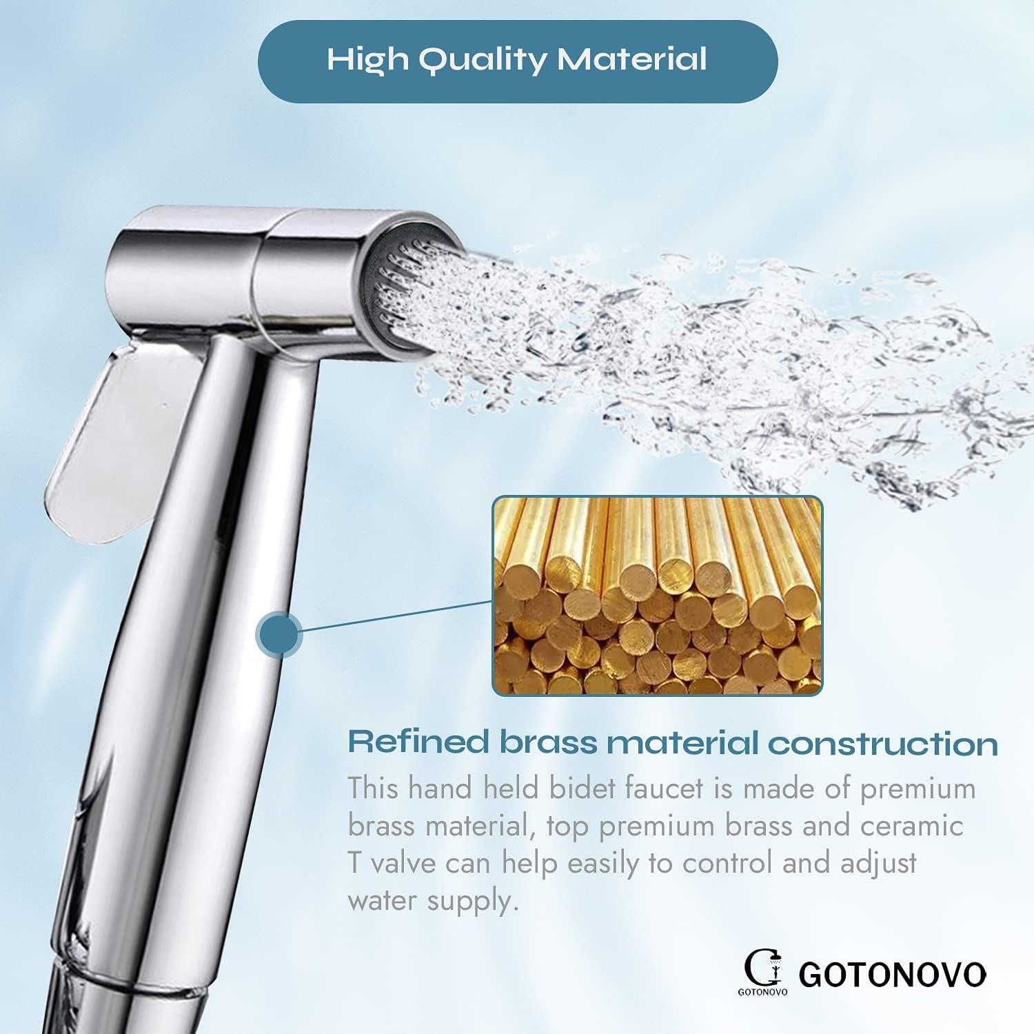 Polished Stainless Steel Wall Mount Bidet Sprayer with Hot and Cold Water