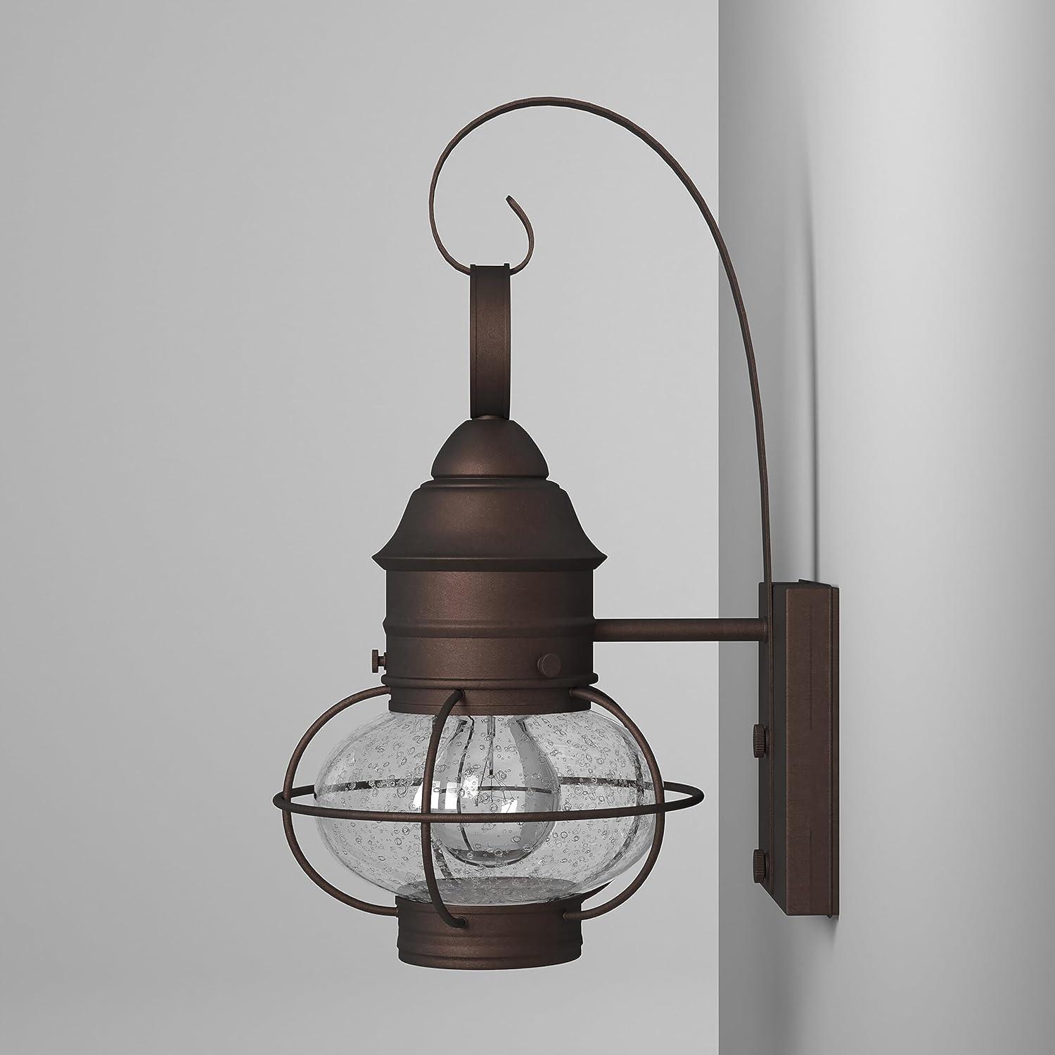 Rustique Bronze Outdoor Lantern Wall Sconce, 14.25in H