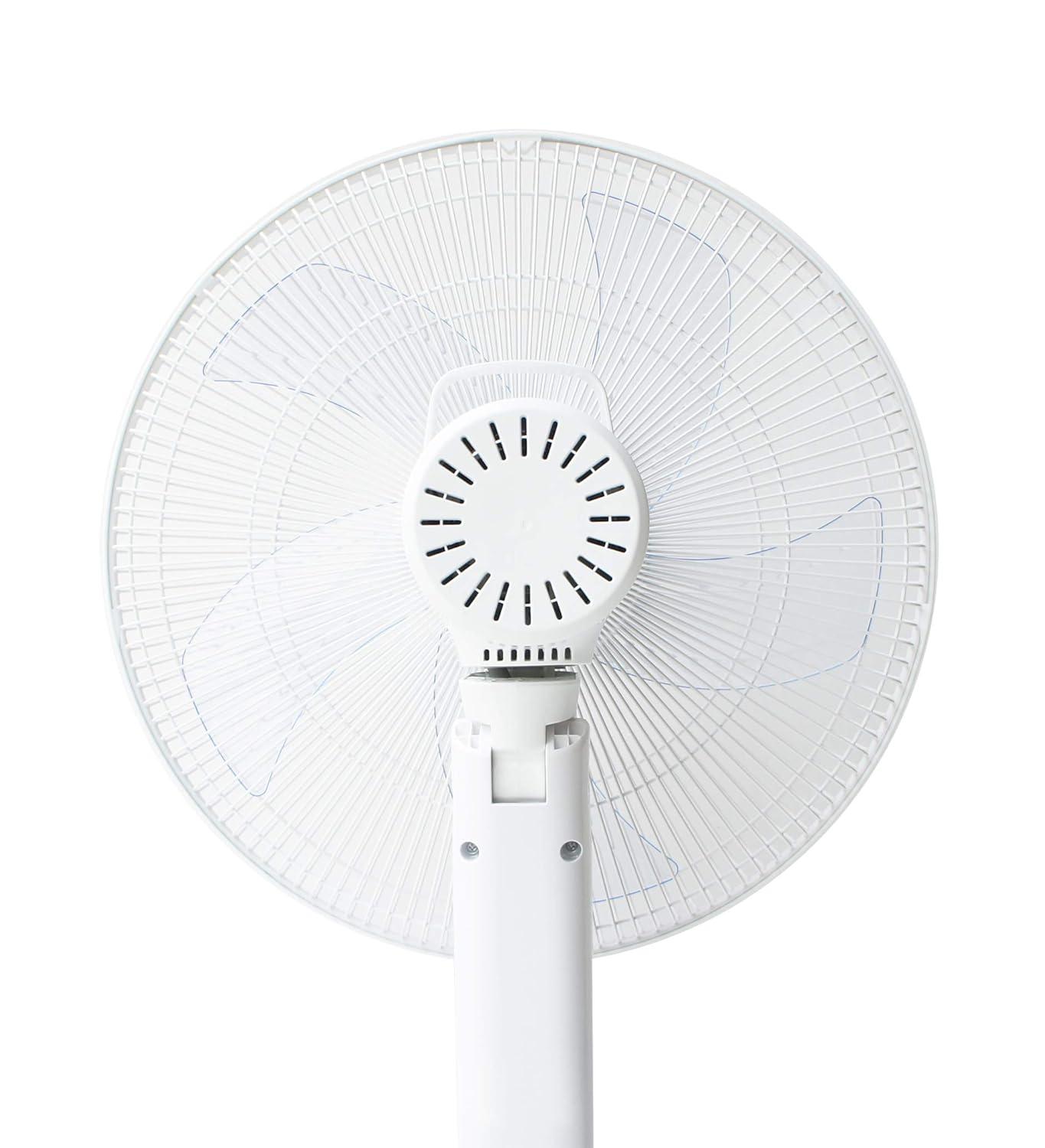 16" DC-Motor Energy Saving Stand Fan with Remote and timer-Piano White