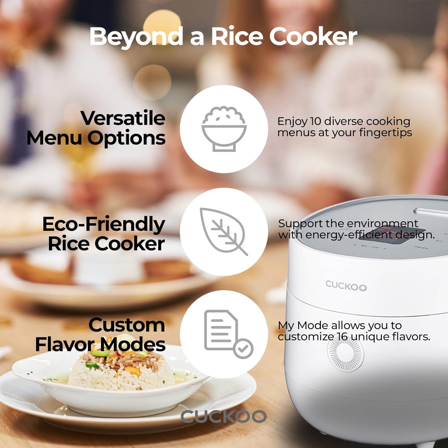 CUCKOO CR-0675FG 6-Cup (Uncooked) / 12-Cup (Cooked) Micom Rice Cooker with Nonstick Inner Pot, 13 Menu Modes, LCD Display, Fuzzy Logic Tech, Auto Clean (Gray)