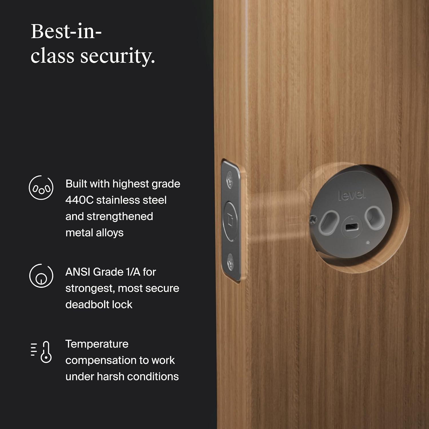 Level Level Bolt Connect Wi-Fi and Bluetooth Retrofit Smart Deadbolt with App, and Voice Assistant Access