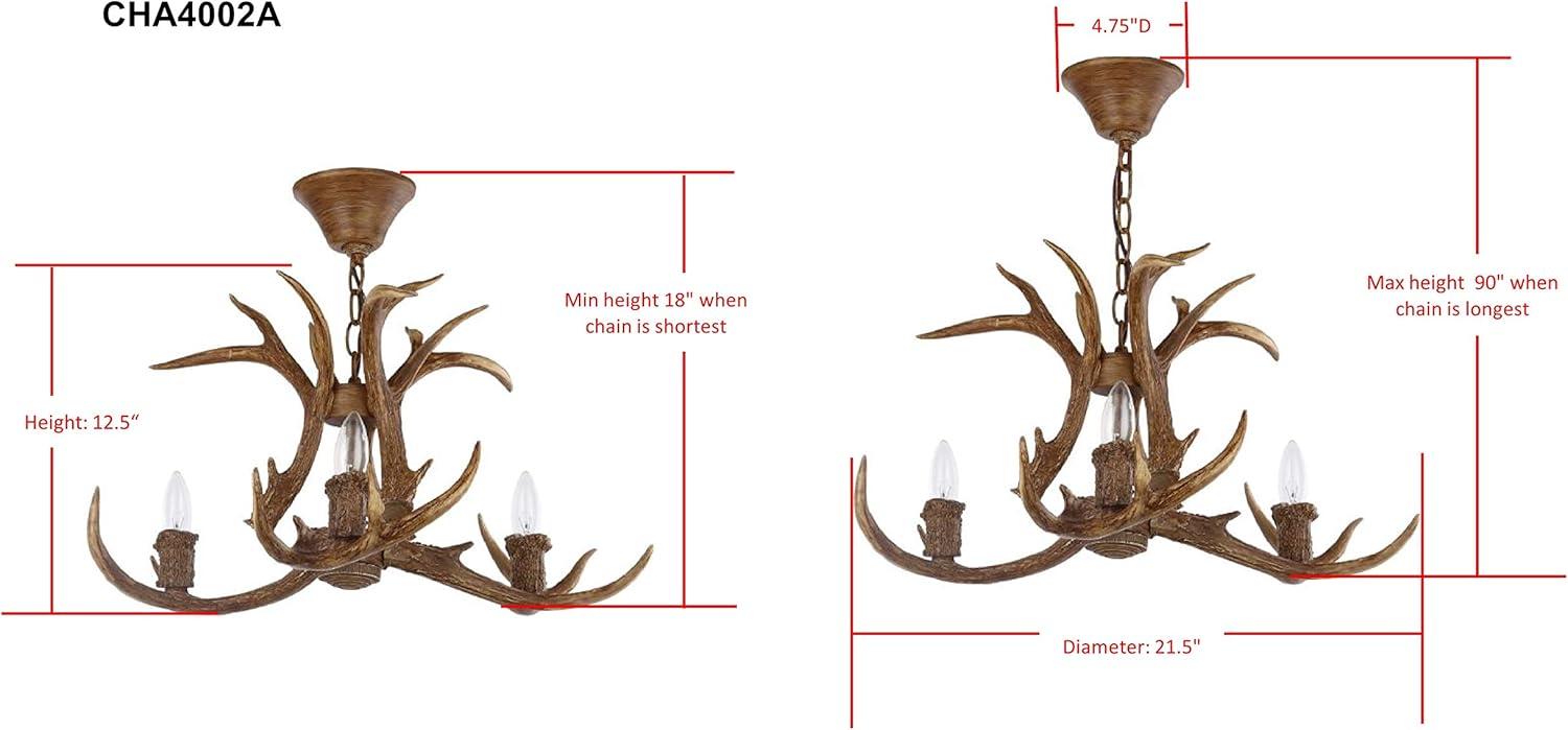 Safavieh Makani 21.5 in. Dia. Antler Chandelier, Brown