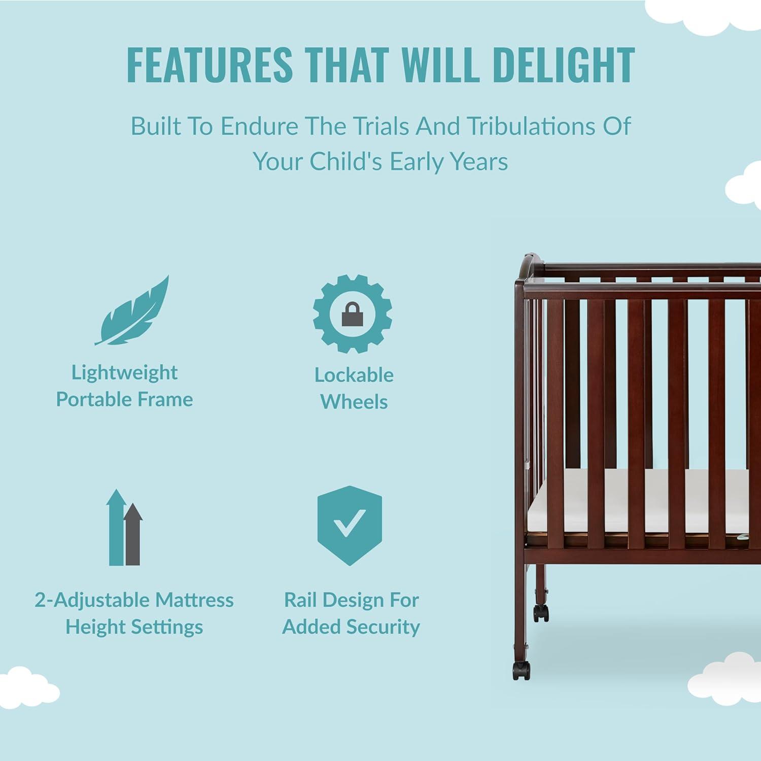 Dream On Me 2-in-1 Folding Portable Crib