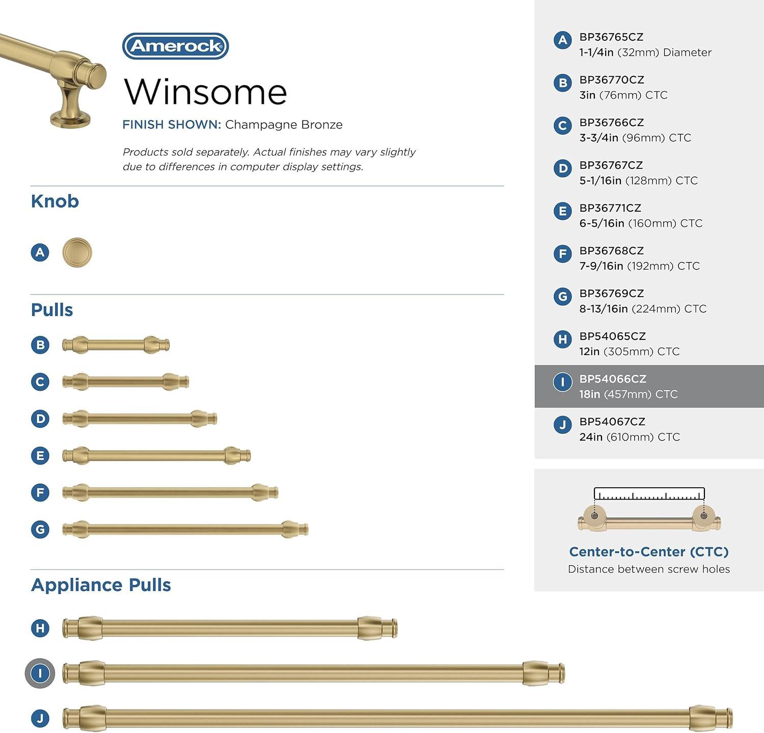 Winsome 18" Center to Center Appliance Pull