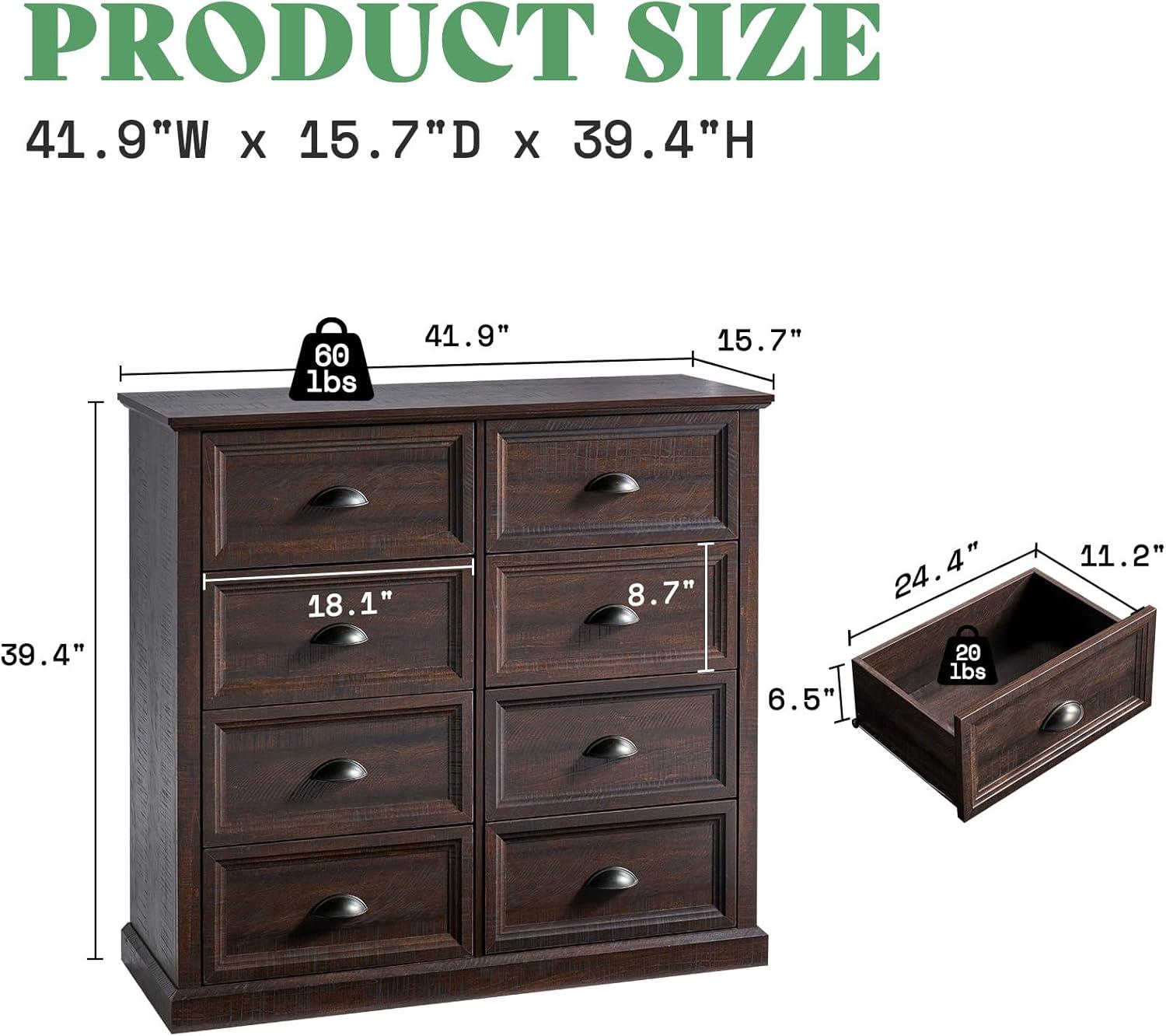 Winston Porter 58" Farmhouse 6 Drawer Dresser