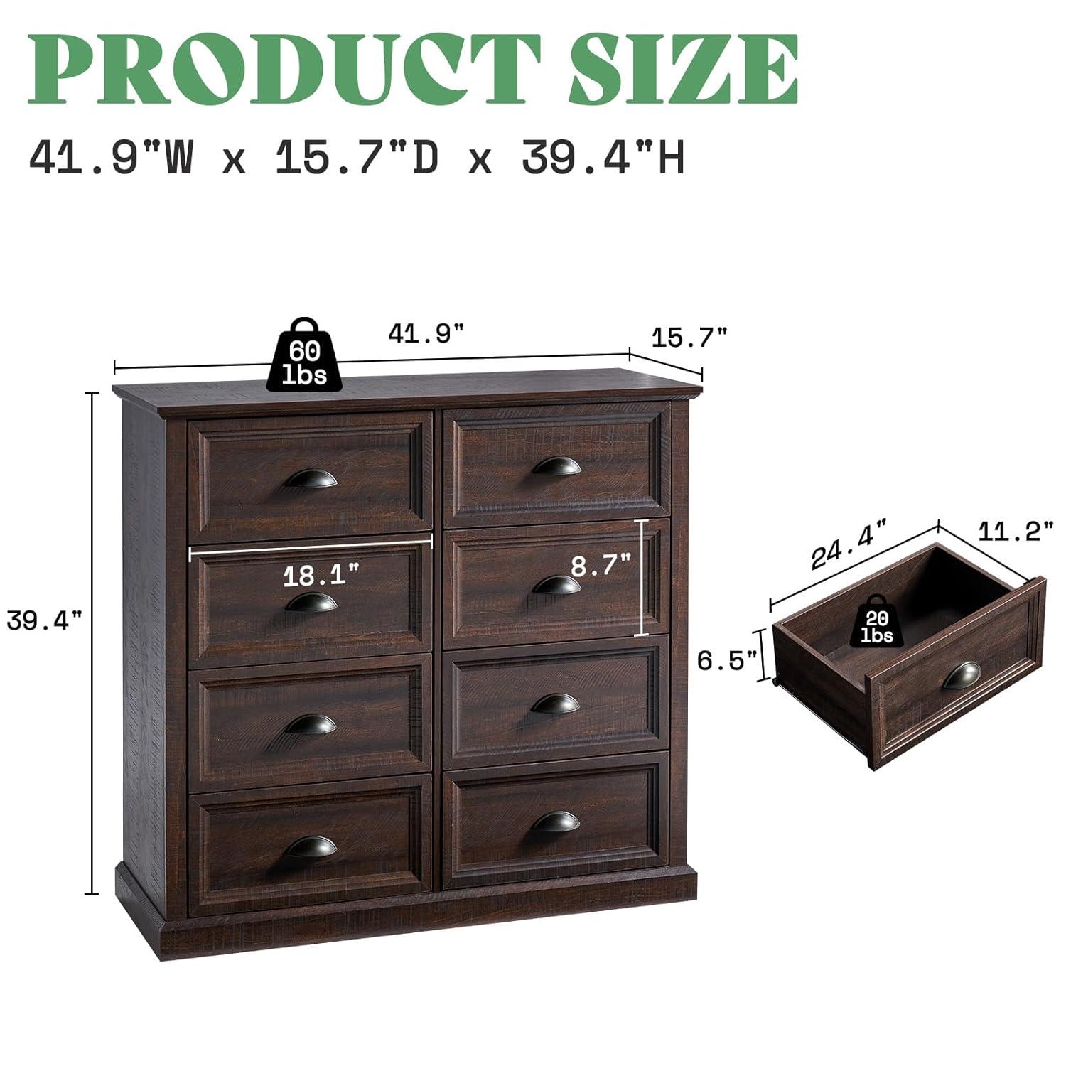 Winston Porter 58" Farmhouse 6 Drawer Dresser