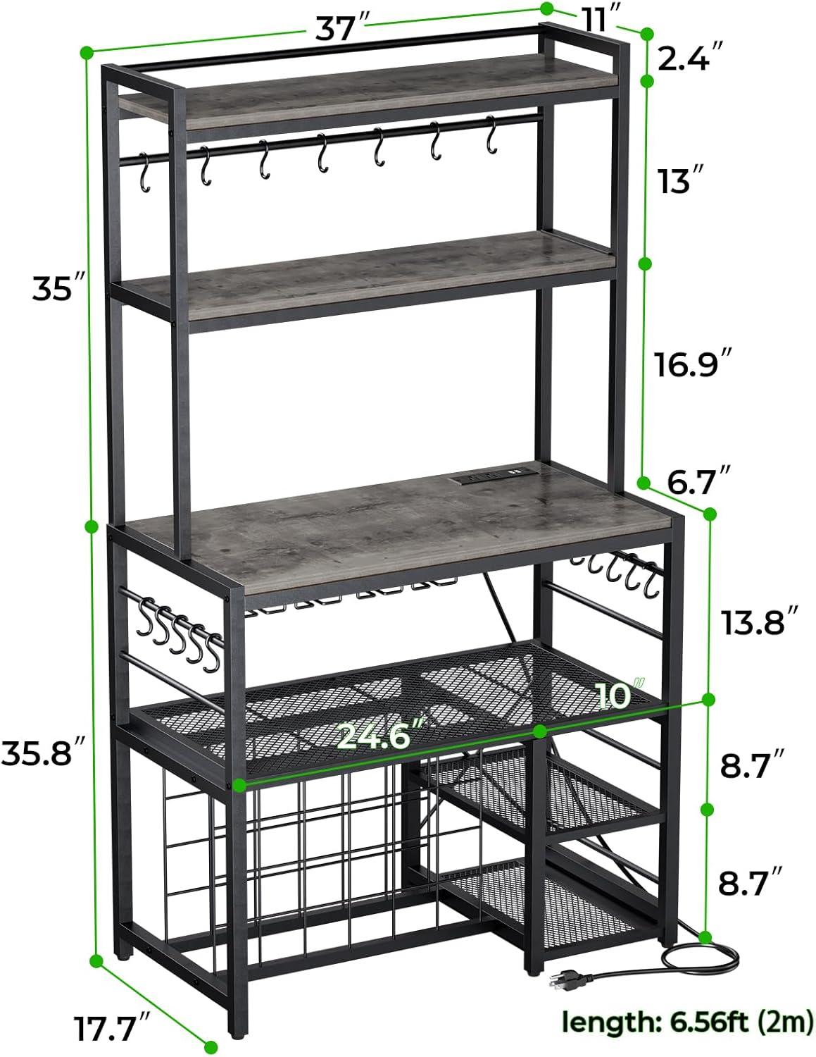 Higginsville Wine Bar Cabinet with Outlet and LED Light