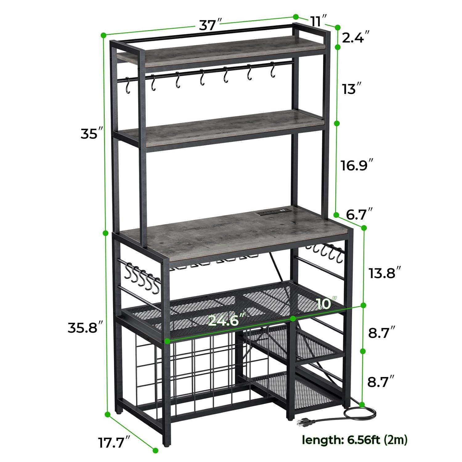 17 Stories Higginsville Wine Bar Cabinet with Outlet and LED Light