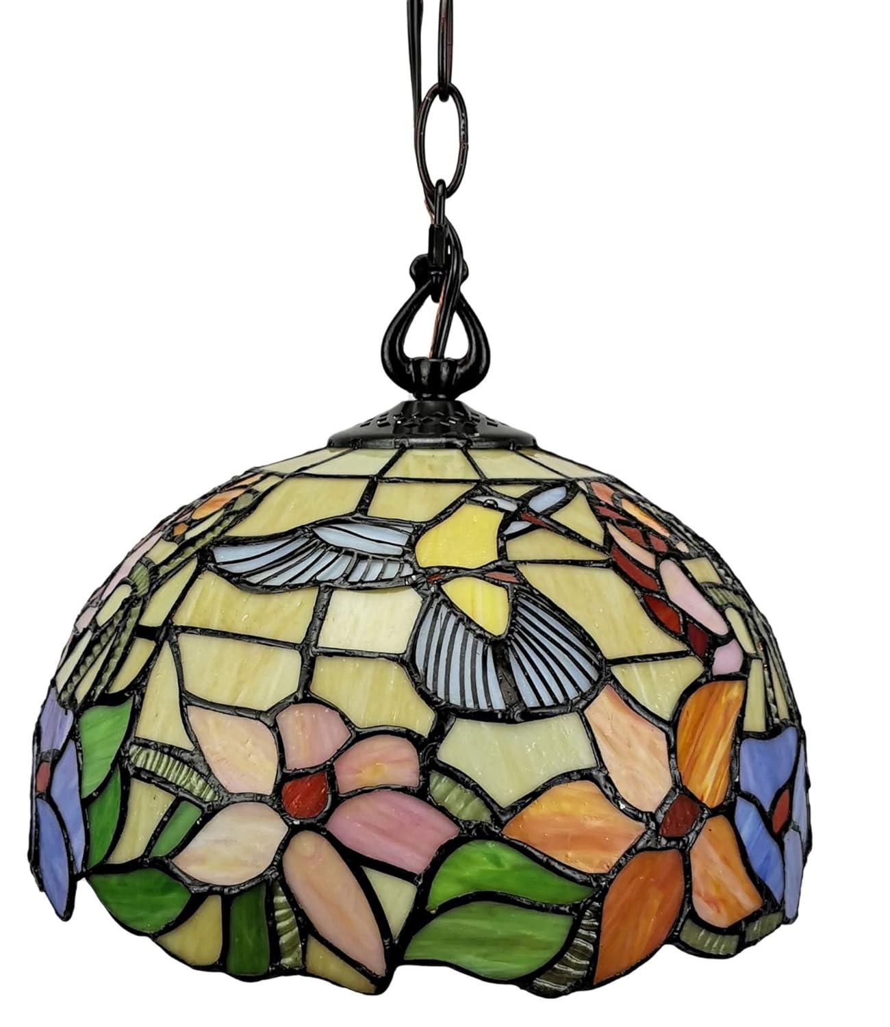 Amora Lighting  Tiffany Style Hummingbird 1-Light Pendant Lamp