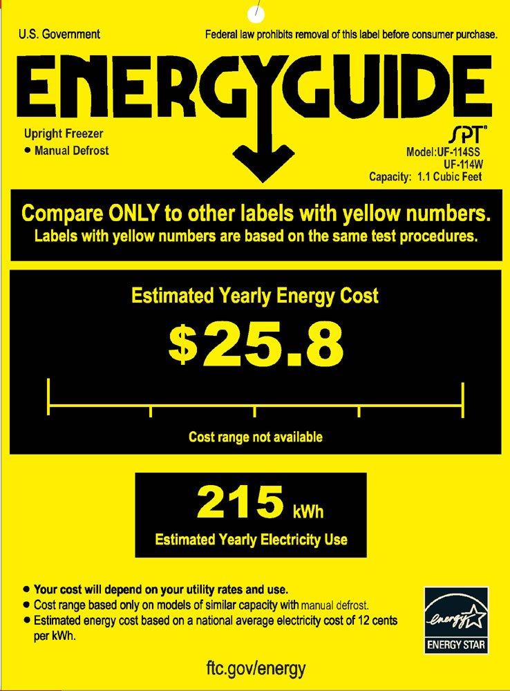 Sunpentown 1.1 Cu. ft. Upright Freezer, White