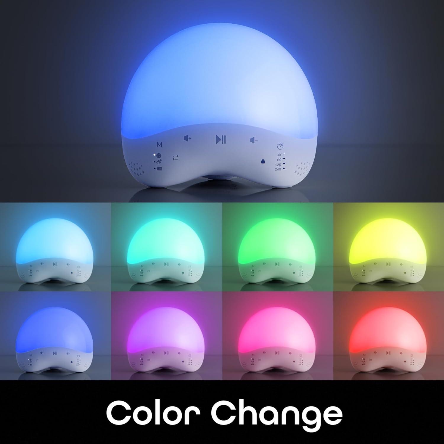 Geeni Smart Plug-in Baby White Noise Machine with RGB Night Light