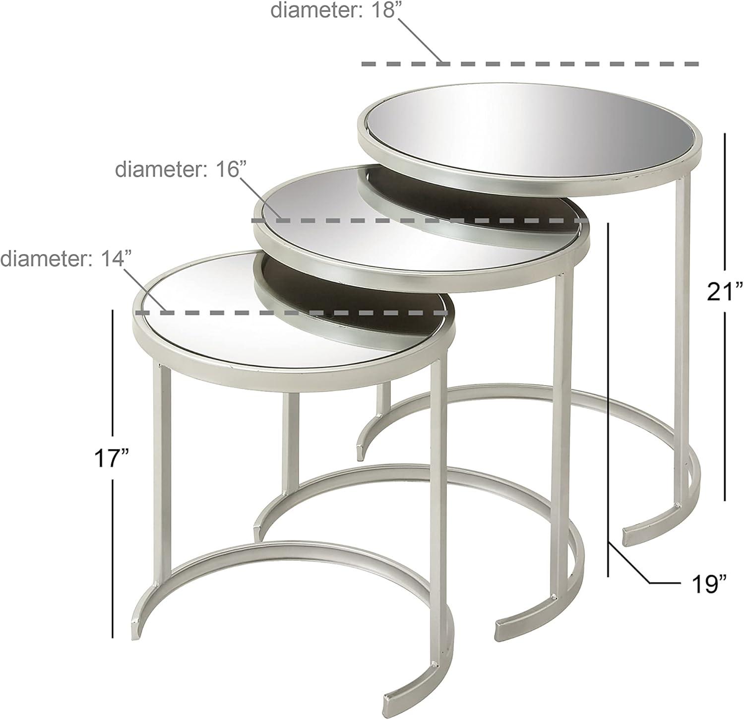 Set of 3 Contemporary Metal Accent Table - Olivia & May