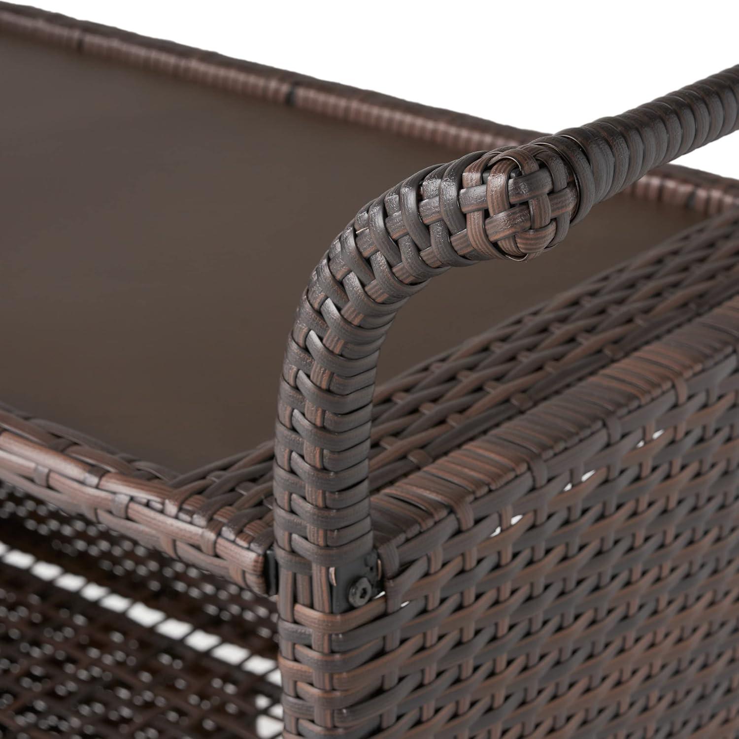 Karl Home Outdoor Wicker Bar Cart