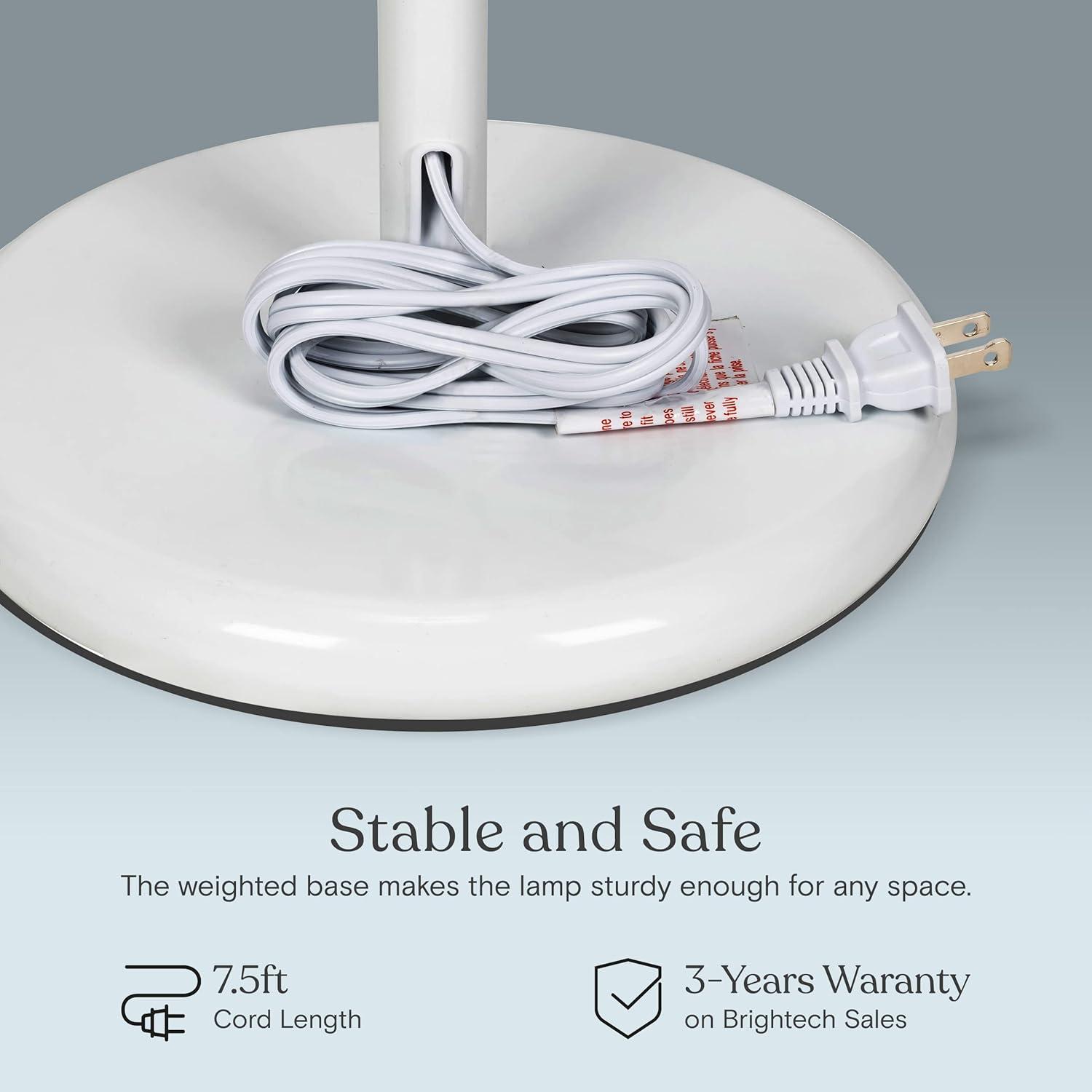 Brightech Dome Double 72 in. Industrial 3-Light 3-Way Dimming LED Floor Lamp with 3 Plastic Bowl Shades