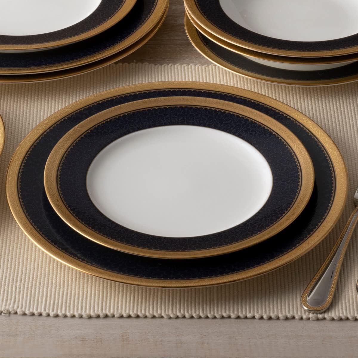 Noritake Odessa Cobalt Gold 12-Piece Dinnerware Set, Service for 4