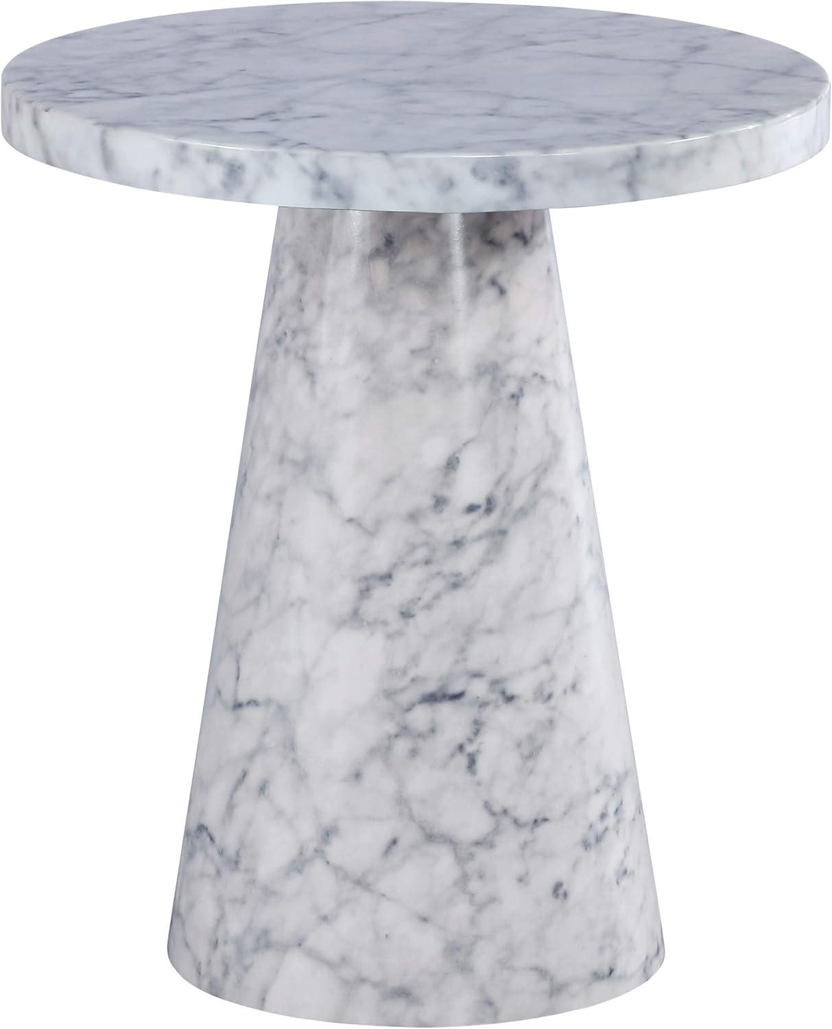 Meridian Furniture Omni Black Faux Marble 20" Round End Table