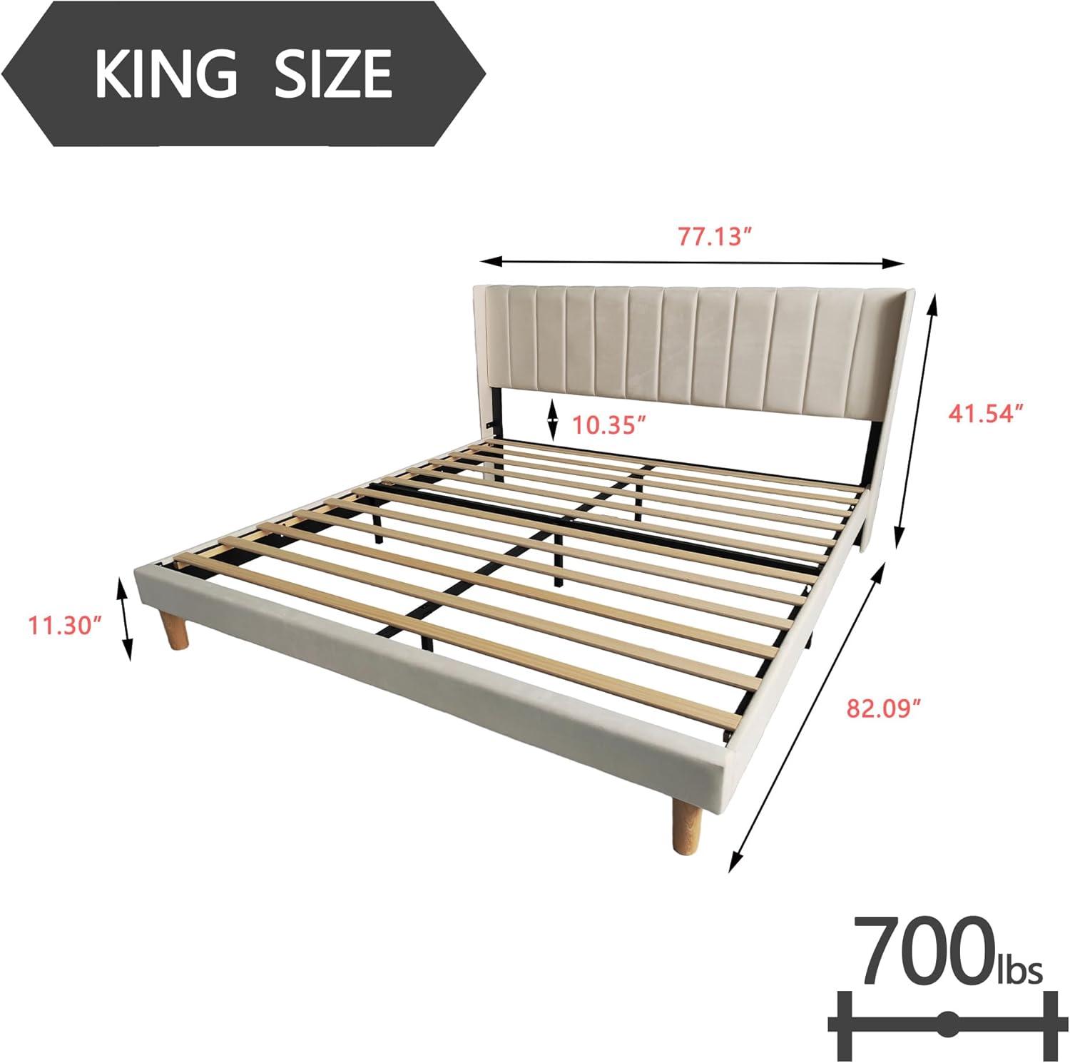 alazyhome Upholstered Platform Twin Size Bed Frame with Headboard Wooden Slats Support No Noise Easy Assembly Black Linen