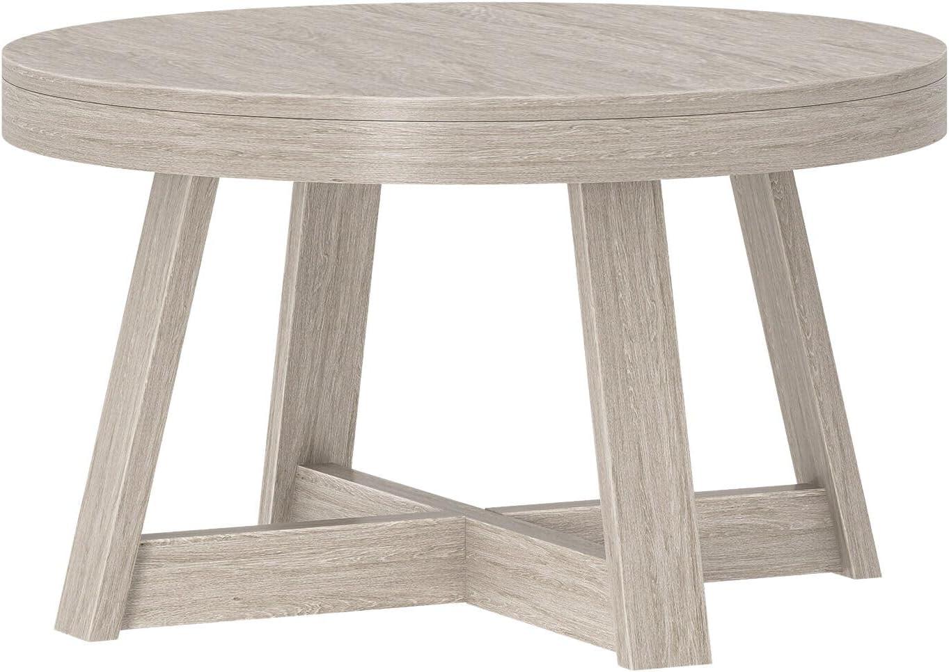 Plank+Beam Classic Round Coffee Table, 30" Farmhouse Coffee Table