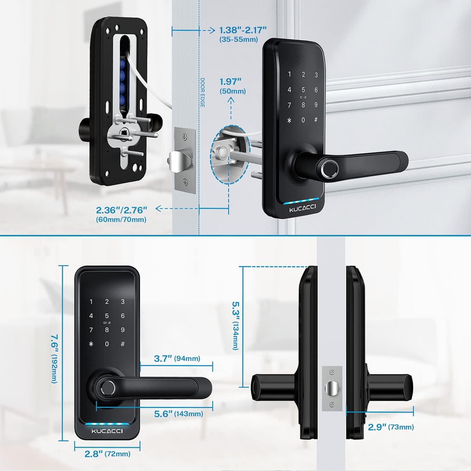 Black Electronic Deadbolt Door Lock with Keypad and Bluetooth