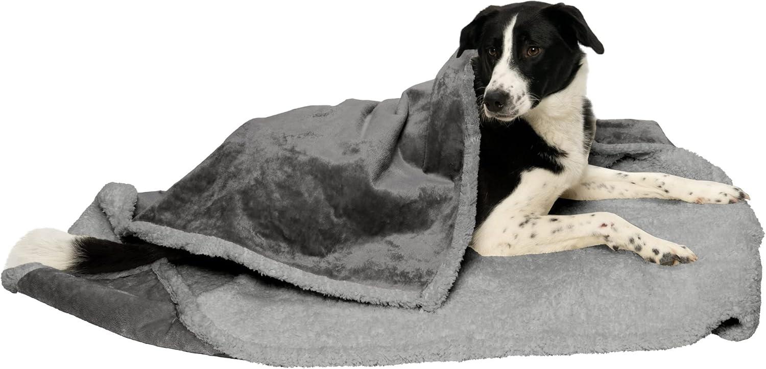 FurHaven Snuggly & Warm Soft-Edge Warming Waterproof Blanket