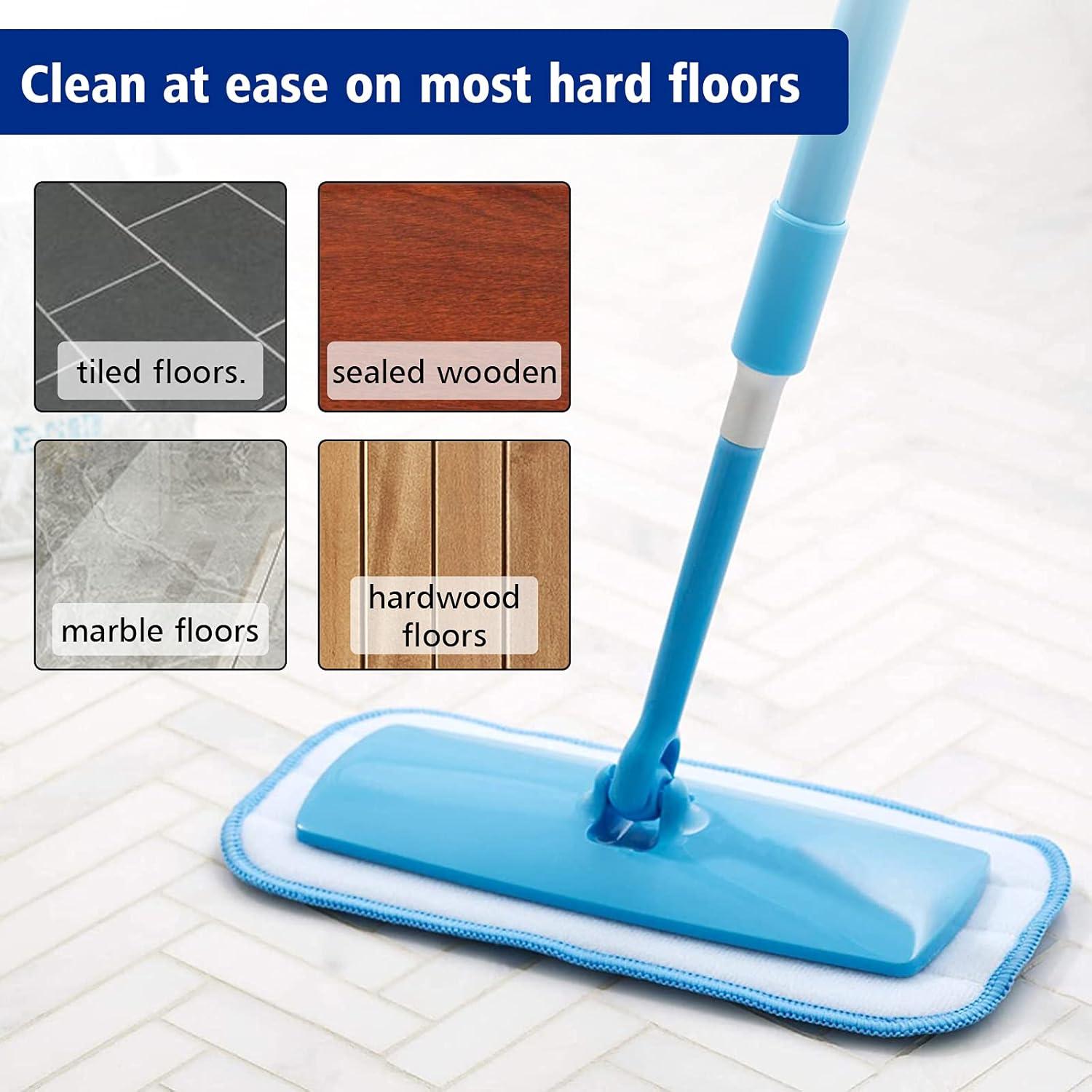 Replacement Washable Microfiber Absorbing Mop Head - Compatible with E-Cloth Deep Clean Mop Head, Wet & Dry Cleaning Cloth Refills for All Hard-Floor (Blue) 6Pack