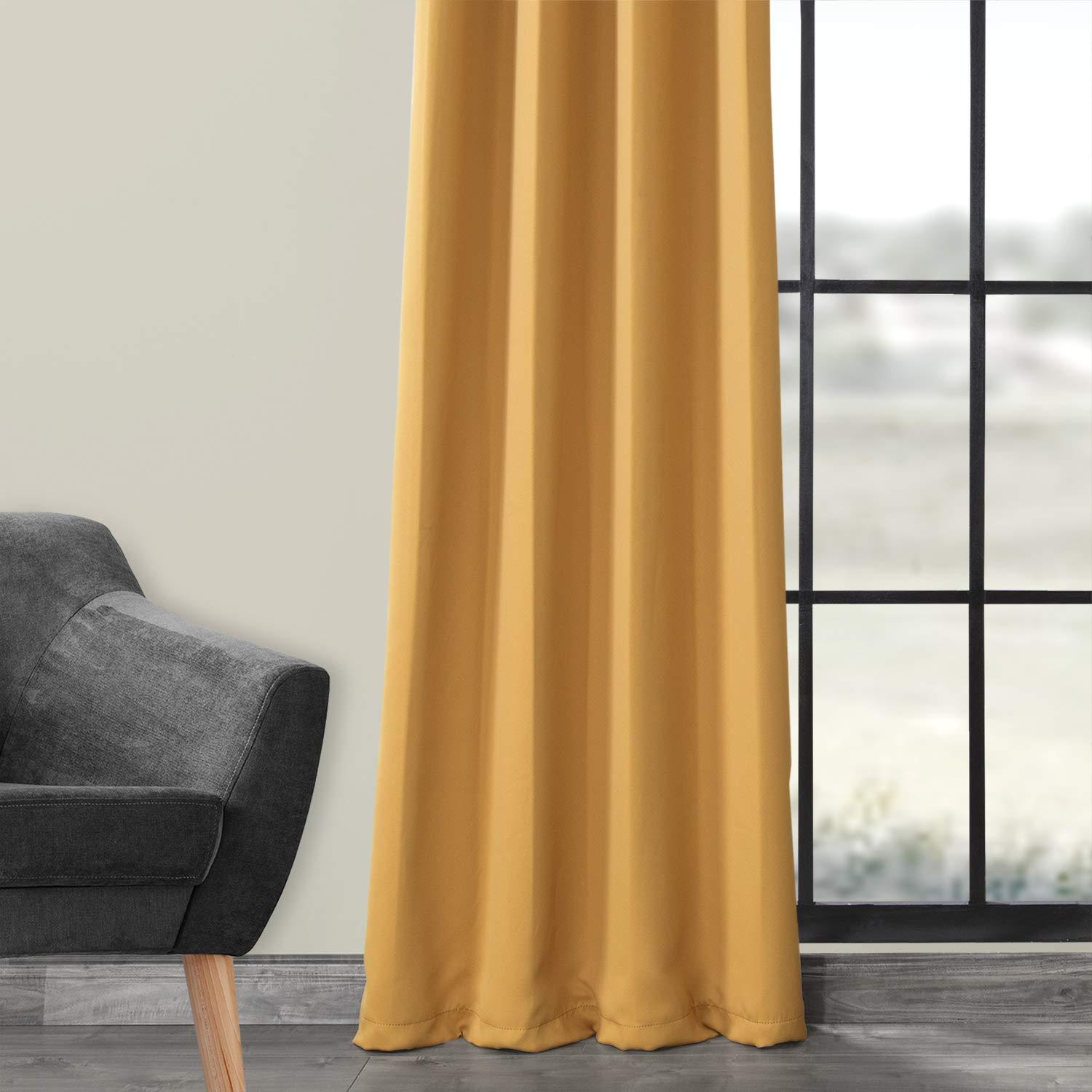 Marigold Grommet Blackout Room Darkening Curtain (1 Panel), Marigold, 50W X 96L