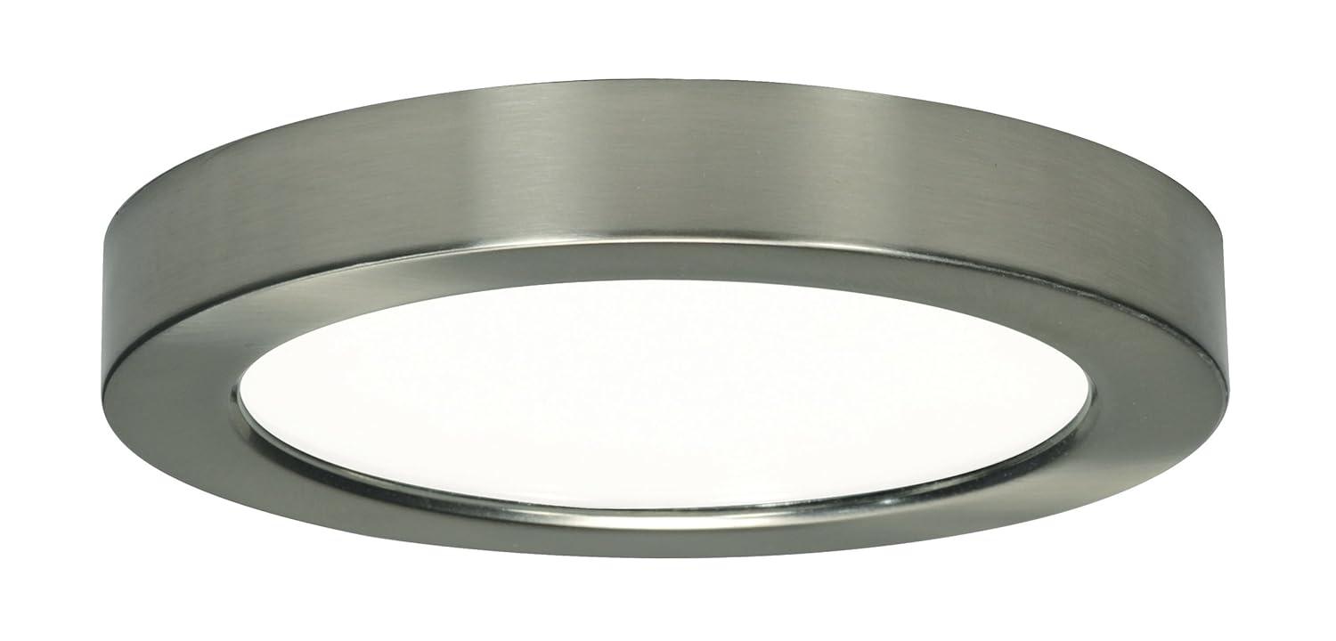 Satco S29349 7 Pulgadas 13,5 W 1 Luz LED Montaje Empotrado Lámpara de Techo Níquel Cepillado
