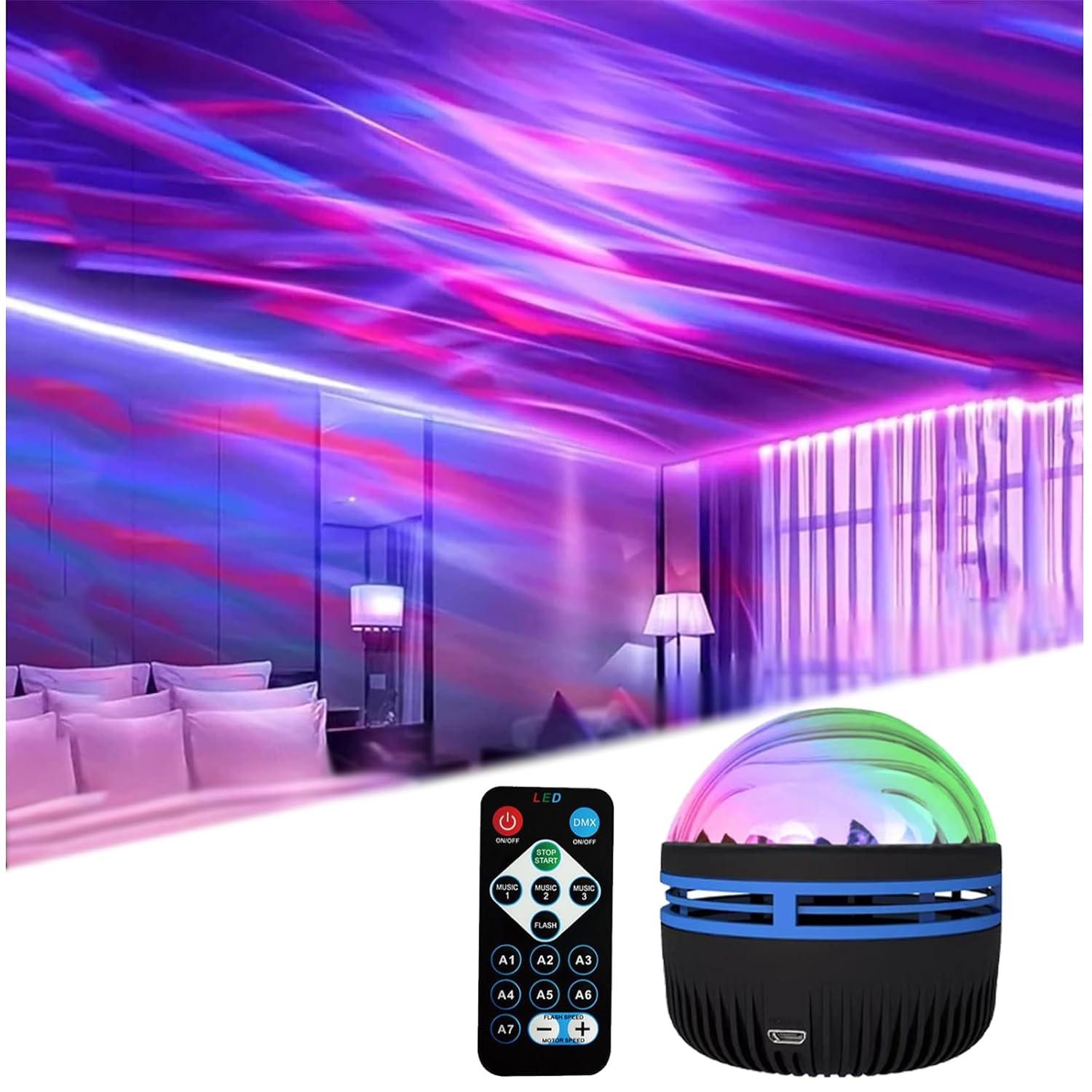2 in 1 Northern Lights and Ocean Wave Projector with 14 Effects of Galaxy Light for Game Rooms, Parties, Light Projector for Bedroom, led Light Projector for Room Home Decorations