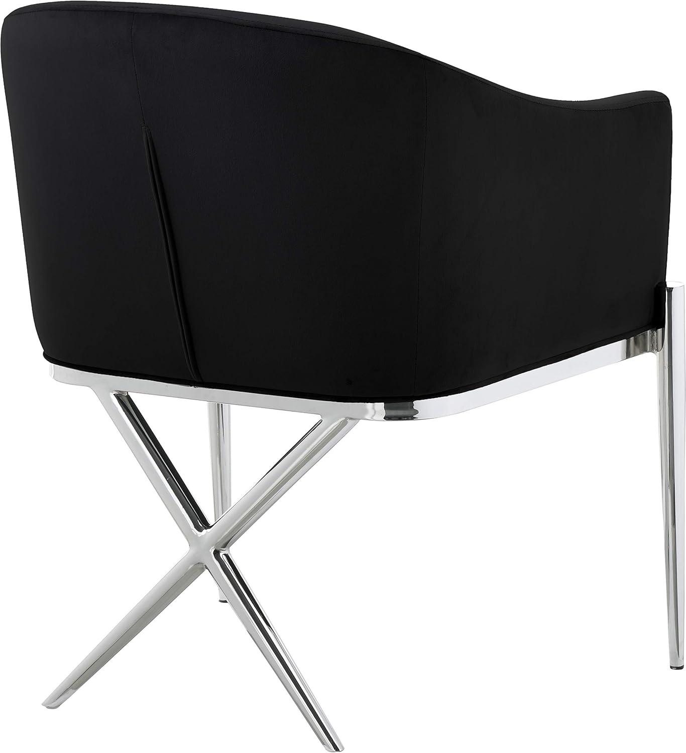 Meridian Furniture Xavier 19.5"H Velvet Dining Chair in Black