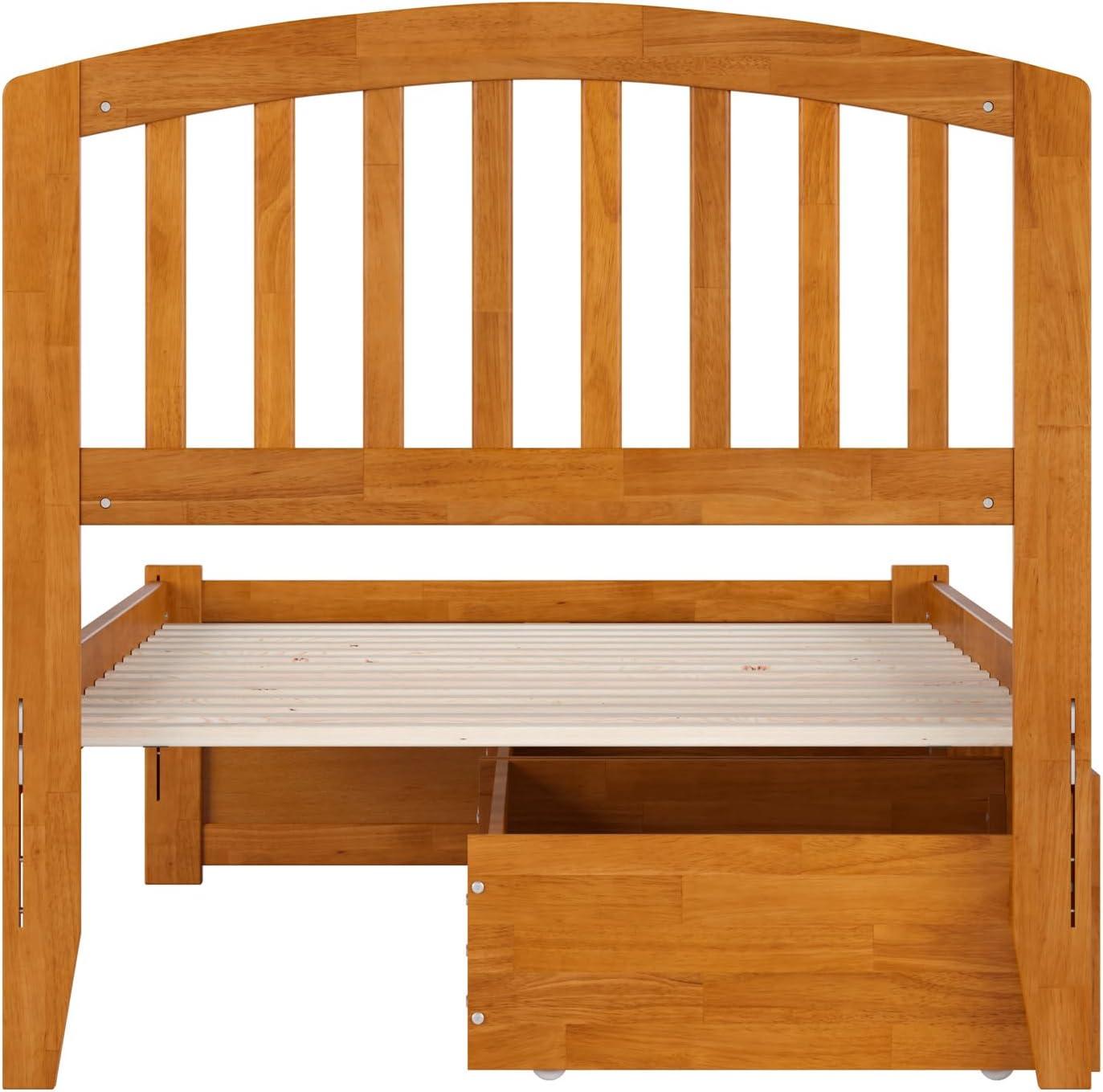 AFI Furnishings Richmond Solid Wood Platform Bed with Panel Footboard and Storage Drawers