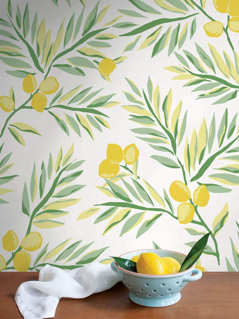 NextWall Lemon Branch Peel and Stick Wallpaper
