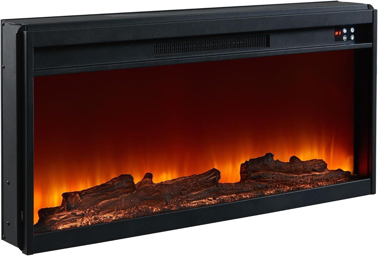 Modern TV Stand with Electric Fireplace - Fits TVs Up to 78 Inches - Navy