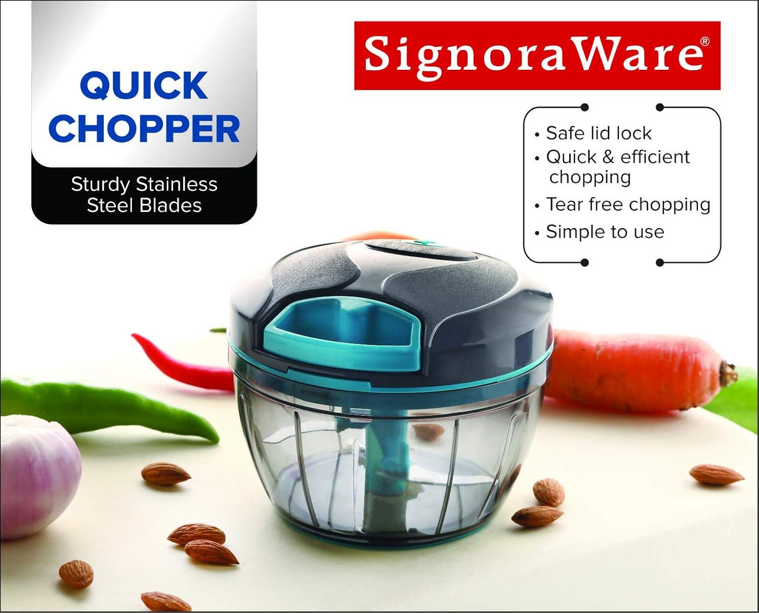 Signora Ware Manual Food Chopper & Processor for Vegetables & Fruits, 24 Oz