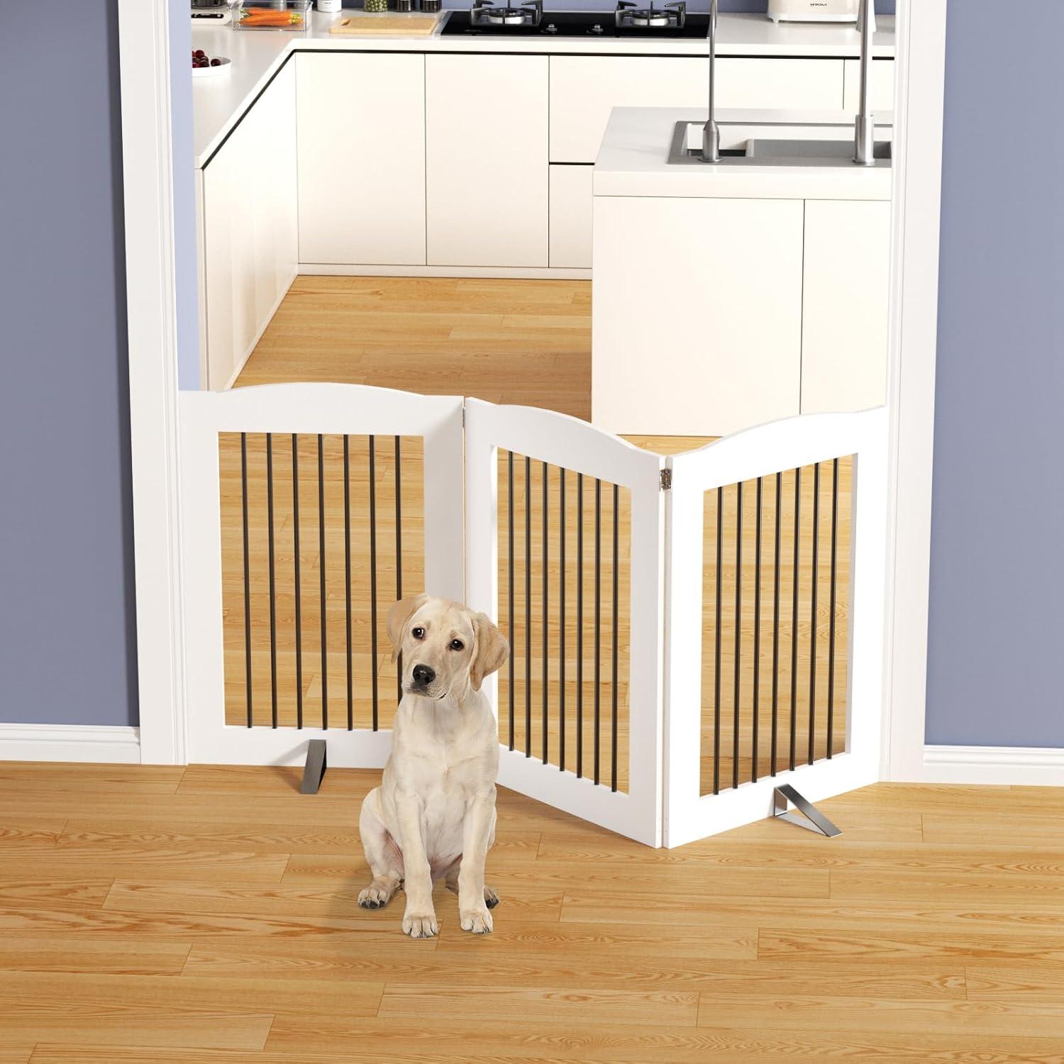 Archie & Oscar™ Freestanding Dog Gates, Foldable Dog Fence Indoor For Stairs, Doorways
