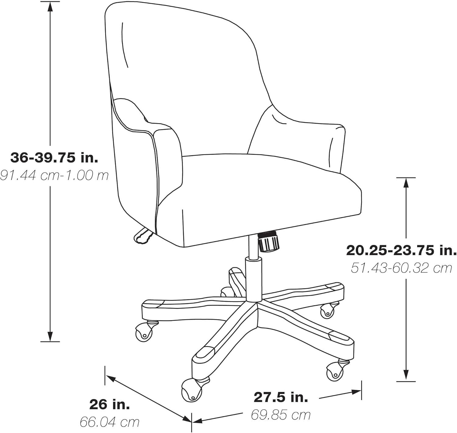 Bradwell Office Chair in Mint Fabric -Rustic Wood Base-Semi Asm